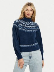 Guess Sweter W4PR0Z Z3LQ0 Granatowy Regular Fit. Niebieskie swetry Guess, l, z aplikacjami, z syntetyku, bez ramiączek. Za 269.99 zł.