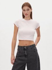 HUGO T-Shirt Dome_B 50537247 Różowy jasny Cropped Fit. Czerwone t-shirty Hugo, xs, bez wzorów, z bawełny, bez kołnierzyka, bez ramiączek. Za 139.99 zł.