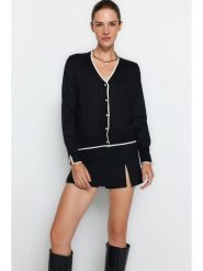 Trendyol Kardigan w kolorze czarnym rozmiar: M. Czarne swetry Trendyol, m, bez wzorów, bez ramiączek. Za 109.00 zł.