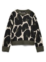 Vero Moda Sweter w kolorze kremowo-oliwkowo-czarnym rozmiar: L. Brązowe swetry Vero Moda, l, bez wzorów, bez ramiączek. Za 129.95 zł.