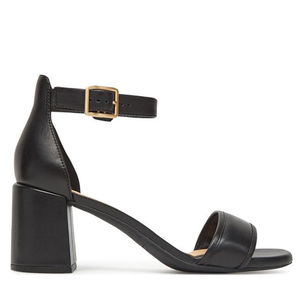 Sandały Clarks. Czarne sandały Clarks, bez wzorów, bez obcasa, na słupku, bez zapięcia. Za 339.99 zł.