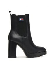 Tommy Jeans Botki Tjw EN0EN02831 Czarny. Czarne botki Tommy Jeans, bez wzorów, z jeansu, bez obcasa, na słupku, bez zapięcia. Za 489.99 zł.