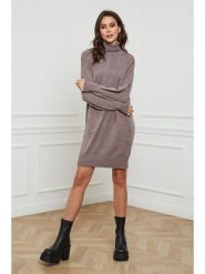 Joséfine Sukienka dzianinowa "Warren" w kolorze szarobrązowym rozmiar: L. Brązowe sukienki Joséfine, l, bez wzorów, z dzianiny, bez kołnierzyka, bez ramiączek, mini. Za 217.99 zł.