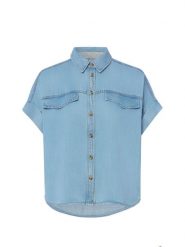 Nümph Dżinsowa bluzka damska - Nuelida Kobiety Lyocell niebieski jednolity, 36. Niebieskie bluzki Nümph, bez wzorów, z lyocellu, bez kołnierzyka, bez ramiączek. Za 449.95 zł.