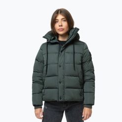 Kurtka zimowa damska Pitbull Amalia Padded Hooded. Zielone kurtki PITBULL, na zimę, m, bez wzorów, z materiału, eleganckie, bez kaptura. Za 279.99 zł.