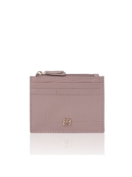 Bellicci Skórzany portfel "Viveca" w kolorze fioletowym - 11 x 8 x 1 cm rozmiar: onesize. Różowe portfele Bellicci, bez wzorów, z materiału. Za 74.28 zł.