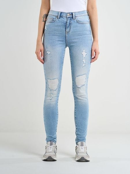 BIG STAR Dżinsy - Skinny fit - w kolorze błękitnym rozmiar: W31/L32. Niebieskie jeansy BIG STAR, l, z aplikacjami, klasyczne, z podwyższonym stanem. Za 144.24 zł.
