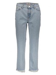 Guess Jeans Dżinsy - Mom fit - w kolorze błękitnym rozmiar: W24. Niebieskie jeansy Guess Jeans, z aplikacjami, z jeansu, z podwyższonym stanem. Za 88.23 zł.
