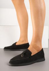 Czarne Mokasyny z Imitacji Zamszu z Ozdobną Aplikacją Tasseli. Czarne mokasyny Born2be, z aplikacjami. Za 89.99 zł.