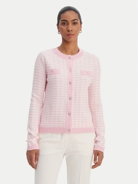 Morgan Kardigan 251-MORESA Różowy Slim Fit. Czerwone swetry Morgan, l, bez wzorów, z syntetyku, bez ramiączek. Za 164.99 zł.
