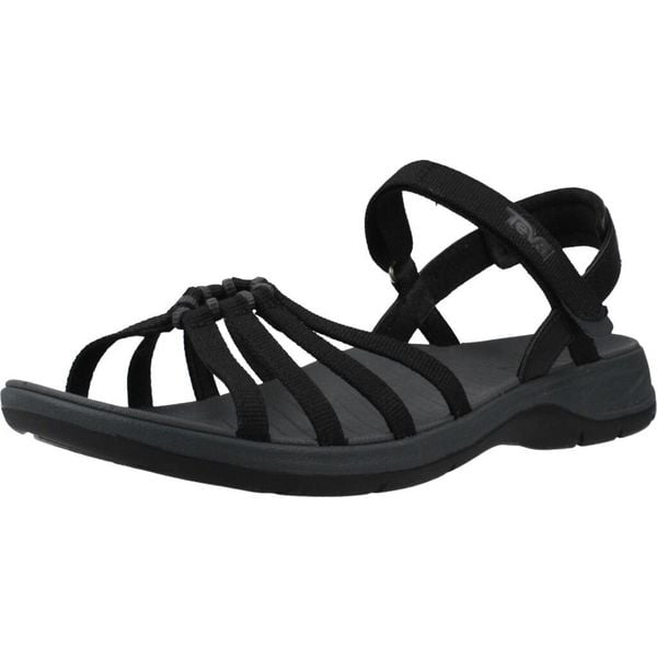 Sandały TEVA W TIRRA TRAVELLE Czarny. Czarne sandały Teva, bez wzorów, z tkaniny, bez obcasa, bez zapięcia. Za 331.99 zł.