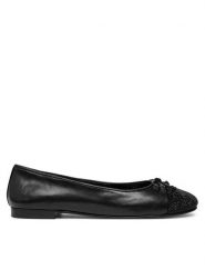 Tory Burch Baleriny Cap-Toe Pave Ballet 166214 Czarny. Czarne baleriny Tory Burch, bez wzorów, ze skóry, bez obcasa, bez zapięcia. Za 989.99 zł.