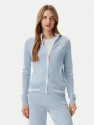 Guess Bluza V5GQ01Z3D60 Niebieski Regular Fit. Niebieskie bluzy Guess, xs, z aplikacjami, z wiskozy, bez kaptura. Za 289.99 zł.