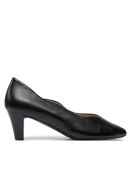 Caprice Czółenka 9-22400-42 Czarny. Czarne czółenka Caprice, bez wzorów, ze skóry, bez obcasa, bez zapięcia. Za 230.99 zł.