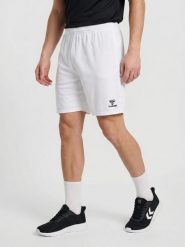 HUMMEL spodenki krótkie sportowe hmlESSENTIAL SHORTS. Białe szorty sportowe Hummel, bez wzorów, z materiału, z standardowym stanem, na fitness i siłownię. Za 40.00 zł.