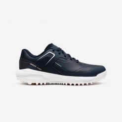 Buty do golfa damskie Inesis MW500 wodoodporne. Białe buty do biegania INESIS, bez wzorów, z kauczuku, bez zapięcia, do biegania. Za 279.99 zł.