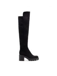 DeeZee Kozaki MORGANE WS5596-30 Czarny. Czarne kozaki DeeZee, bez wzorów, z materiału, bez obcasa, na słupku, bez zapięcia. Za 159.99 zł.