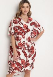 Bordowa Sukienka z Lnem i Wiskozą Ozdobiona Cyrkoniami Sadelune. Czerwone sukienki Born2be, na co dzień, uniwersalny, bez wzorów, z wiskozy, eleganckie, bez kołnierzyka, bez ramiączek, midi. Za 109.99 zł.