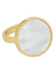 Design Letters Pozłacany pierścionek "Lollipop" z masą perłową rozmiar: onesize. Brązowe pierścionki Design Letters, z perłą, pozłacane. Za 173.99 zł.