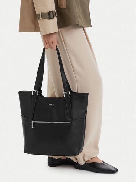 Lasocki Torebka CEO-LSK-L-004-10 Czarny. Czarne shopper bag Lasocki, bez wzorów, ze skóry, bez dodatków. Za 199.99 zł.
