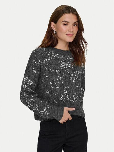 ONLY Sweter Alta 15353230 Szary Regular Fit. Szare swetry ONLY, xl, bez wzorów, z syntetyku, bez ramiączek. Za 109.99 zł.