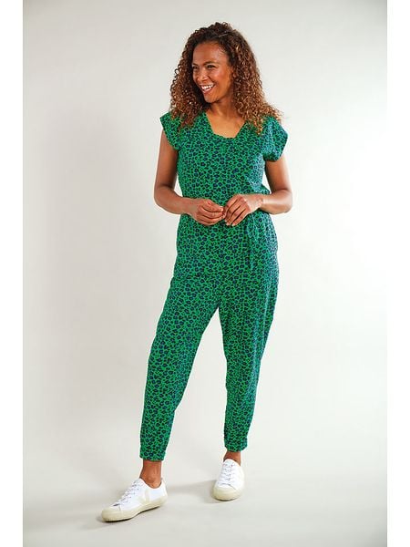 Frugi Kombinezon ciążowy "Eira" w kolorze zielonym rozmiar: 36. Zielone kombinezony Frugi, bez wzorów, z bawełny, bez kołnierzyka, bez ramiączek. Za 123.25 zł.