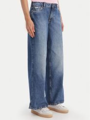 Guess Jeans Jeansy W5YA0Y D6333 Niebieski Wide Leg. Niebieskie jeansy Guess Jeans, z aplikacjami, z bawełny. Za 419.99 zł.