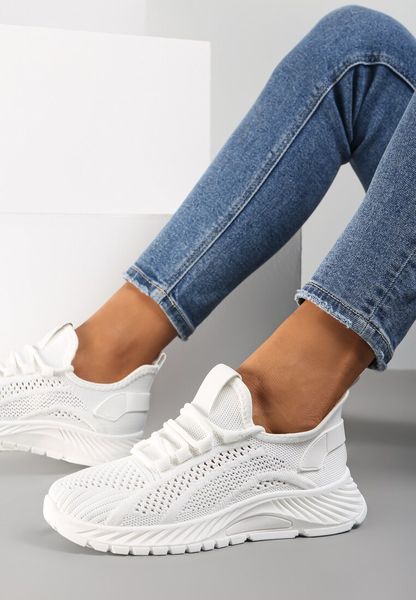 Białe Buty Sportowe Telephica. Białe buty sportowe lifestyle Renee, bez wzorów, sportowe, bez zapięcia. Za 44.99 zł.