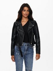 ONLY Kurtka z imitacji skóry Vera 15232135 Czarny Regular Fit. Czarne kurtki ONLY, s, bez wzorów, ze skóry, bez kaptura. Za 239.99 zł.
