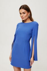 Elegancka ołówkowa sukienka mini rozcięte rękawy czarna. Czarne sukienki Makover, m, bez wzorów, eleganckie, bez kołnierzyka, bez ramiączek, mini, ołówkowe. Za 289.00 zł.