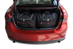 Torby Do Bagażnika Mazda 6 Limousine 2012-2024 5Szt Kjust. Czarne torby podróżne KJUST, bez wzorów, z kauczuku. Za 1,624.00 zł.