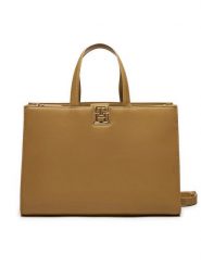 Tommy Hilfiger Torebka Reset Satchel AW0AW16296 Brązowy. Brązowe torebki klasyczne Tommy Hilfiger, bez wzorów, ze skóry, bez dodatków. Za 439.99 zł.