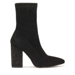 Botki Kazar. Czarne botki Kazar, bez wzorów, bez obcasa, na słupku, bez zapięcia. Za 359.00 zł.