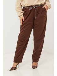 Curvy Lady Spodnie w kolorze brązowym rozmiar: 40/42. Brązowe spodnie materiałowe Curvy Lady, bez wzorów, z bawełny, klasyczne, z standardowym stanem. Za 86.99 zł.