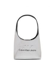 Calvin Klein Jeans Torebka Sculpted Arc Shoulderbag22 K60K611860 Srebrny. Szare torebki klasyczne Calvin Klein Jeans, bez wzorów, z jeansu, bez dodatków. Za 259.99 zł.