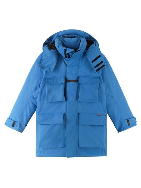 Reima Parka "Luja" w kolorze niebieskim rozmiar: 110. Niebieskie płaszcze Reima, m, bez wzorów, z materiału, bez kaptura. Za 437.17 zł.