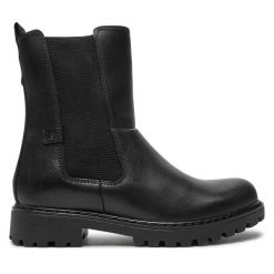 Botki Josef Seibel. Czarne botki Josef Seibel, bez wzorów, bez obcasa, na płaskiej podeszwie, bez zapięcia. Za 349.99 zł.