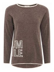 Zwillingsherz Sweter "Smile" w kolorze brązowym rozmiar: L. Brązowe swetry Zwillingsherz, l, bez wzorów, z kaszmiru, bez ramiączek. Za 157.35 zł.