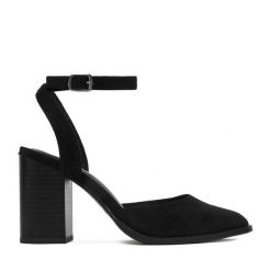 Czółenka JENNY. Czarne czółenka Jenny, bez wzorów, bez obcasa, bez zapięcia. Za 139.99 zł.