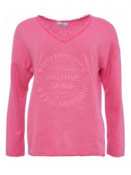 Zwillingsherz Sweter "Positive Mind" w kolorze różowym rozmiar: S/M. Różowe swetry Zwillingsherz, m, bez wzorów, bez ramiączek. Za 158.47 zł.