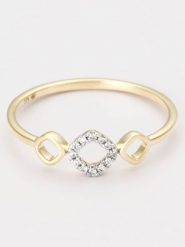 DIAMANTA Złoty pierścionek "Partage Précieux" z diamentami rozmiar: 58. Żółte pierścionki DIAMANTA, z diamentem, złote. Za 1,283.99 zł.