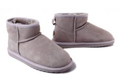EMU AUSTRALIA W10937 Stinger Micro dusk, botki damskie. Szare botki Emu Australia, bez wzorów, ze skóry, bez obcasa, bez zapięcia. Za 535.92 zł.