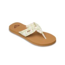 Sandały klapki japonki damskie PAIA. Zielone klapki Roxy, bez wzorów, z tkaniny, bez obcasa, bez zapięcia. Za 119.99 zł.