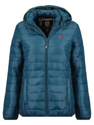Geographical Norway Kurtka pikowana "Atika" w kolorze morskim rozmiar: L. Niebieskie kurtki Geographical Norway, l, z aplikacjami, bez kaptura. Za 125.25 zł.