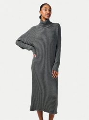 YAS Sukienka dzianinowa Mavi 26028660 Szary Regular Fit. Szare sukienki YAS, xs, bez wzorów, z bawełny, bez kołnierzyka, bez ramiączek. Za 149.99 zł.