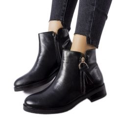 Czarne ocieplane klasyczne botki Corciano. Czarne botki bez wzorów, z gumy, eleganckie, za kostkę, bez obcasa, na obcasie, bez zapięcia. Za 177.99 zł.