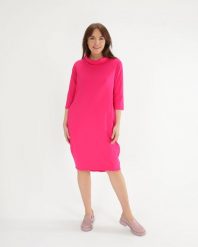 Różowa sukienka mini. Czerwone sukienki Unisono, l, bez wzorów, z bawełny, bez kołnierzyka, bez ramiączek, mini. Za 199.00 zł.
