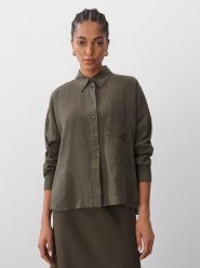 Someday. Koszula w kolorze khaki rozmiar: S. Brązowe koszule someday., s, bez wzorów, ze lnu, bez kołnierzyka, bez ramiączek. Za 239.99 zł.