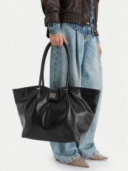 Nine West Torebka CEO-Corsia-LA374-5201 Czarny. Czarne shopper bag Nine West, bez wzorów, z materiału, bez dodatków. Za 269.99 zł.