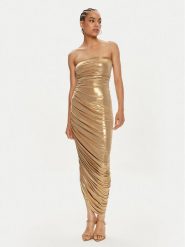 NORMA KAMALI Sukienka wieczorowa ST1243LMD46008 Złoty Slim Fit. Żółte sukienki Norma Kamali, m, bez wzorów, z syntetyku, wizytowe, bez kołnierzyka, bez ramiączek. Za 969.99 zł.